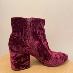 Gianni Bini Burgundy Velvet Boots
